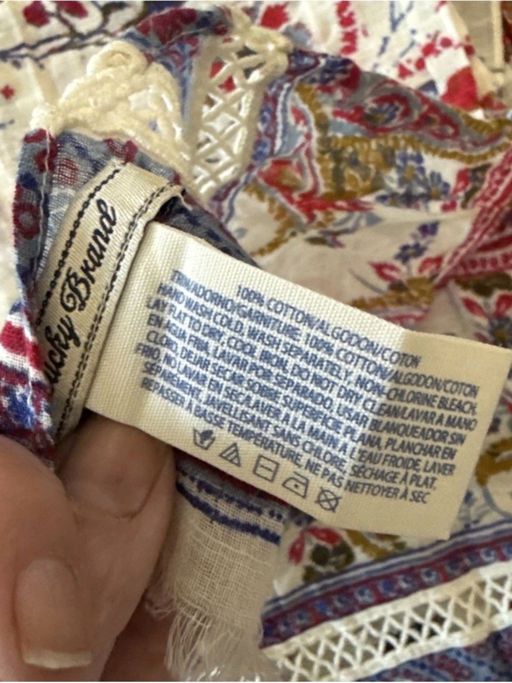 Lucky Brand Floral Paisley Cotton Shawl - Picture 10 of 10